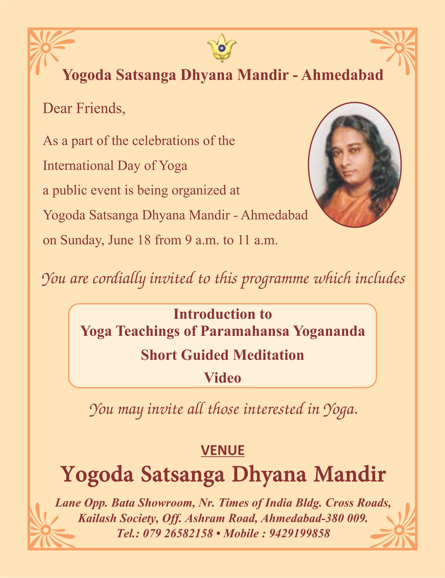 International Day of Yoga - Yogoda Satsanga Society of India